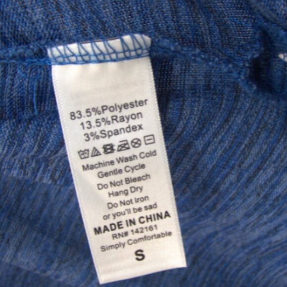 LuLaRoe Joy Feathered Blue Side Slit Sleeveless Duster Vest Size S - Picture 6 of 7